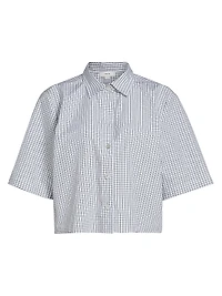 Cropped Check Cotton Shirt
