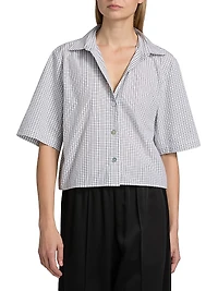 Cropped Check Cotton Shirt