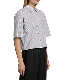 Cropped Check Cotton Shirt