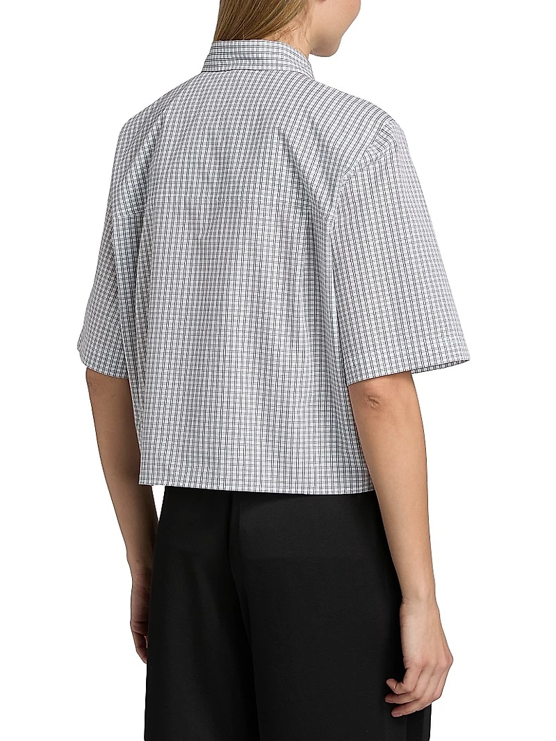 Cropped Check Cotton Shirt