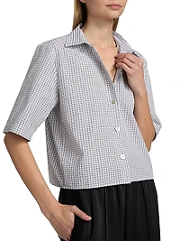 Cropped Check Cotton Shirt