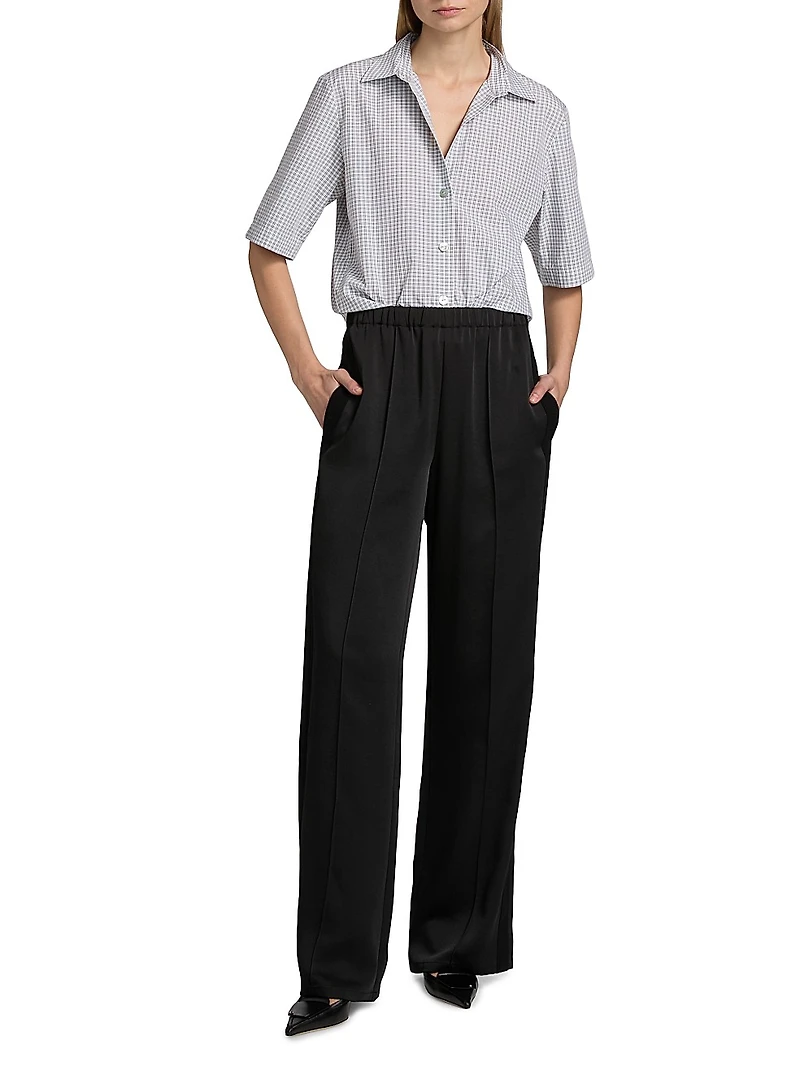 Cropped Check Cotton Shirt