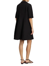 Short-Sleeve A-Line Mini-Shirtdress