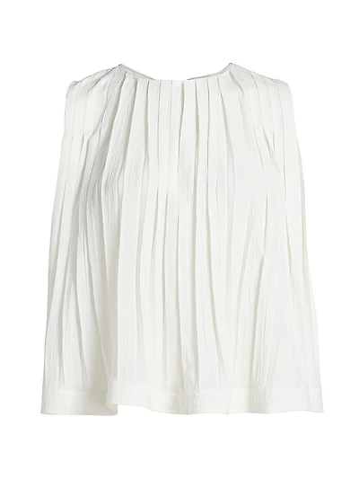 Pleated A-Line Crewneck Top