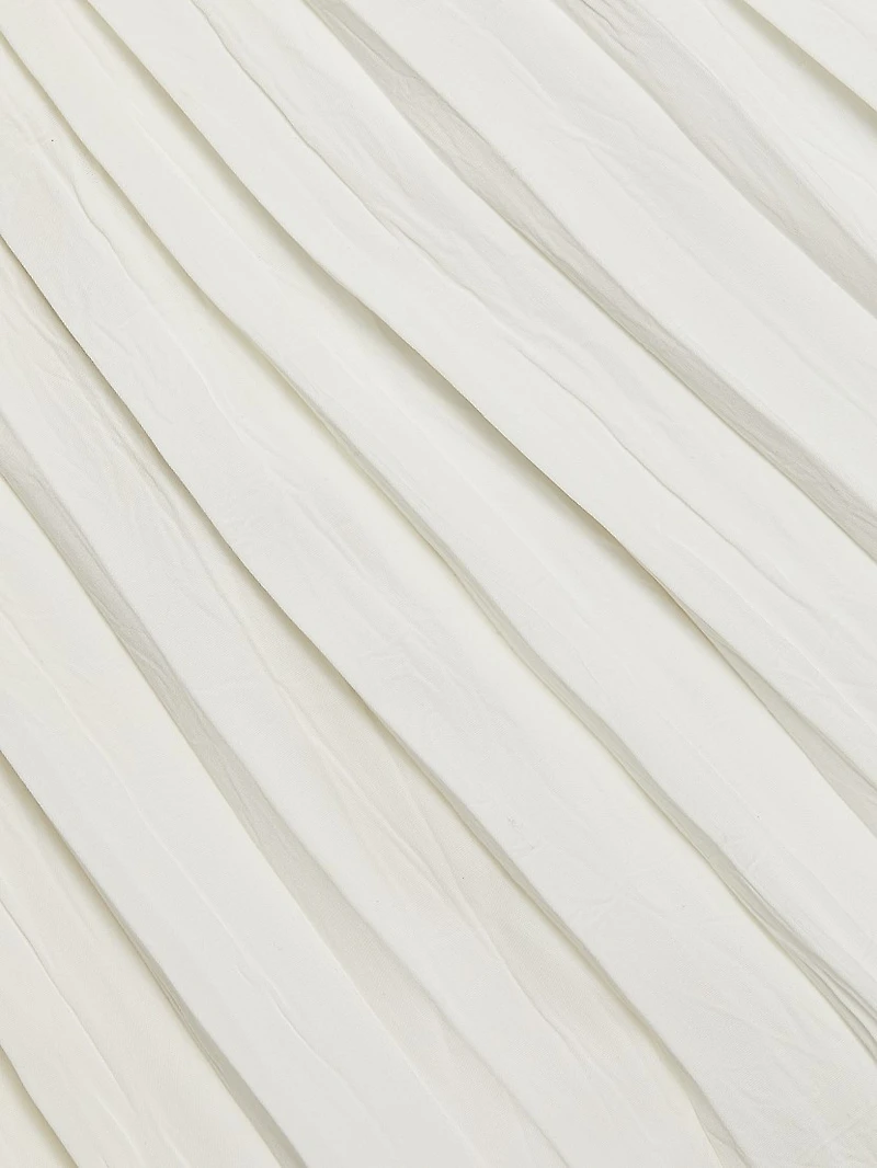 Pleated A-Line Crewneck Top