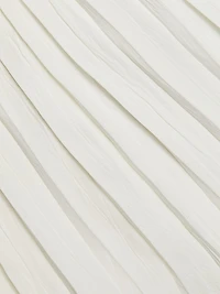 Pleated A-Line Crewneck Top