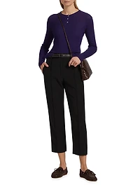 Rib-Knit Cashmere-Silk Henley