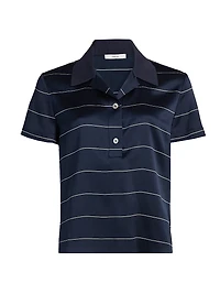 Striped Silk Polo Shirt
