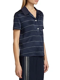 Striped Silk Polo Shirt