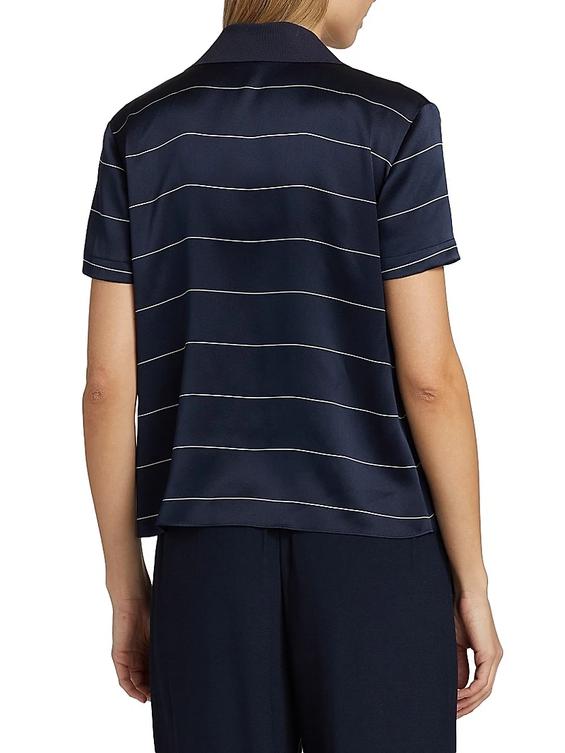 Striped Silk Polo Shirt