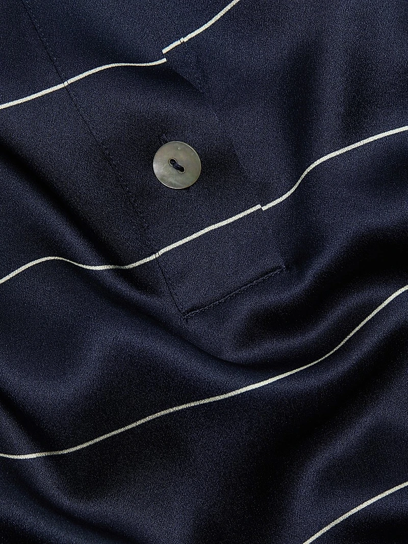 Striped Silk Polo Shirt