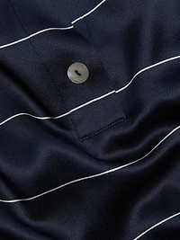 Striped Silk Polo Shirt