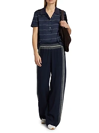 Striped Silk Polo Shirt