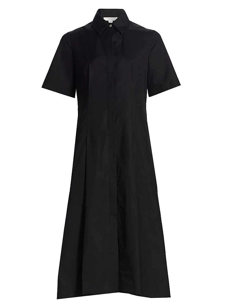Cotton A-line Midi Shirtdress