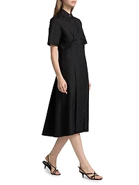 Cotton A-line Midi Shirtdress