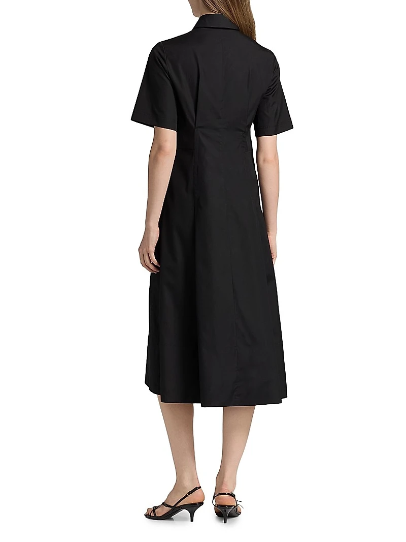 Cotton A-line Midi Shirtdress