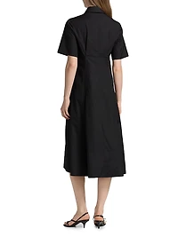 Cotton A-line Midi Shirtdress