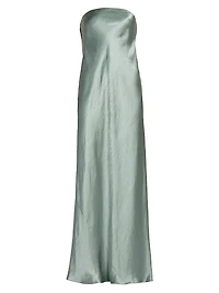 Satin Strapless Maxi Dress