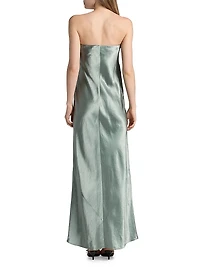 Satin Strapless Maxi Dress