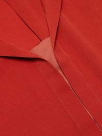 Silk-Blend Cap-Sleeve Blouse