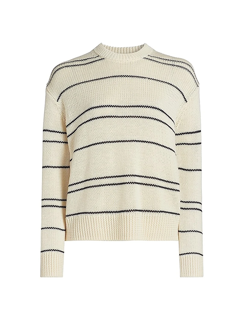 Variegated Striped Crewneck Sweater