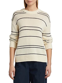 Variegated Striped Crewneck Sweater