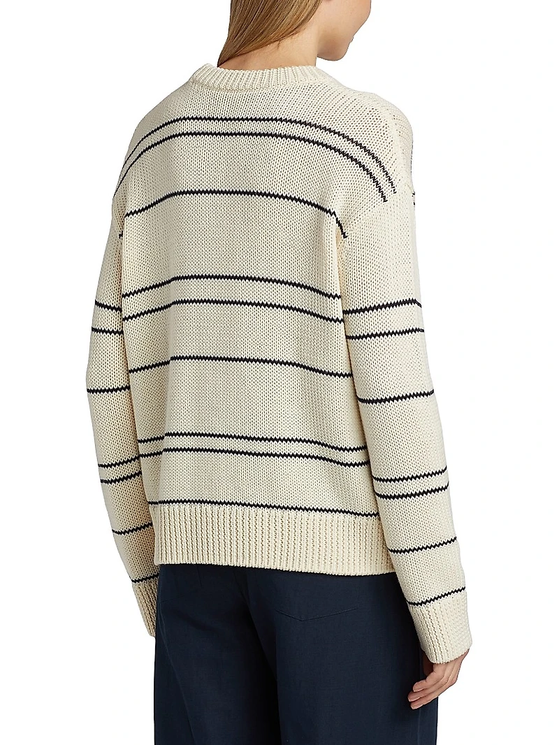 Variegated Striped Crewneck Sweater