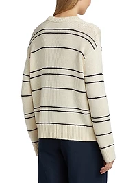 Variegated Striped Crewneck Sweater