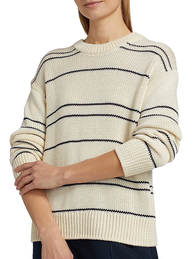 Variegated Striped Crewneck Sweater