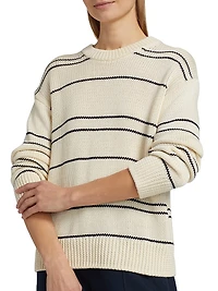 Variegated Striped Crewneck Sweater