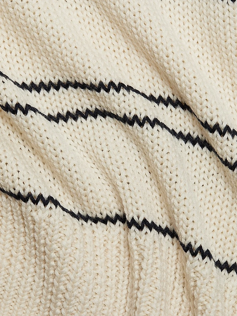 Variegated Striped Crewneck Sweater