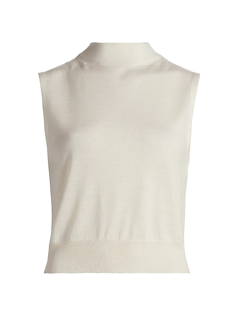 Mock Turtleneck Sleeveless Sweater