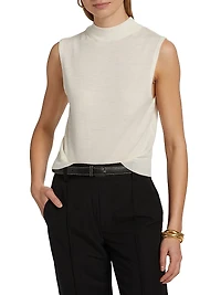 Mock Turtleneck Sleeveless Sweater