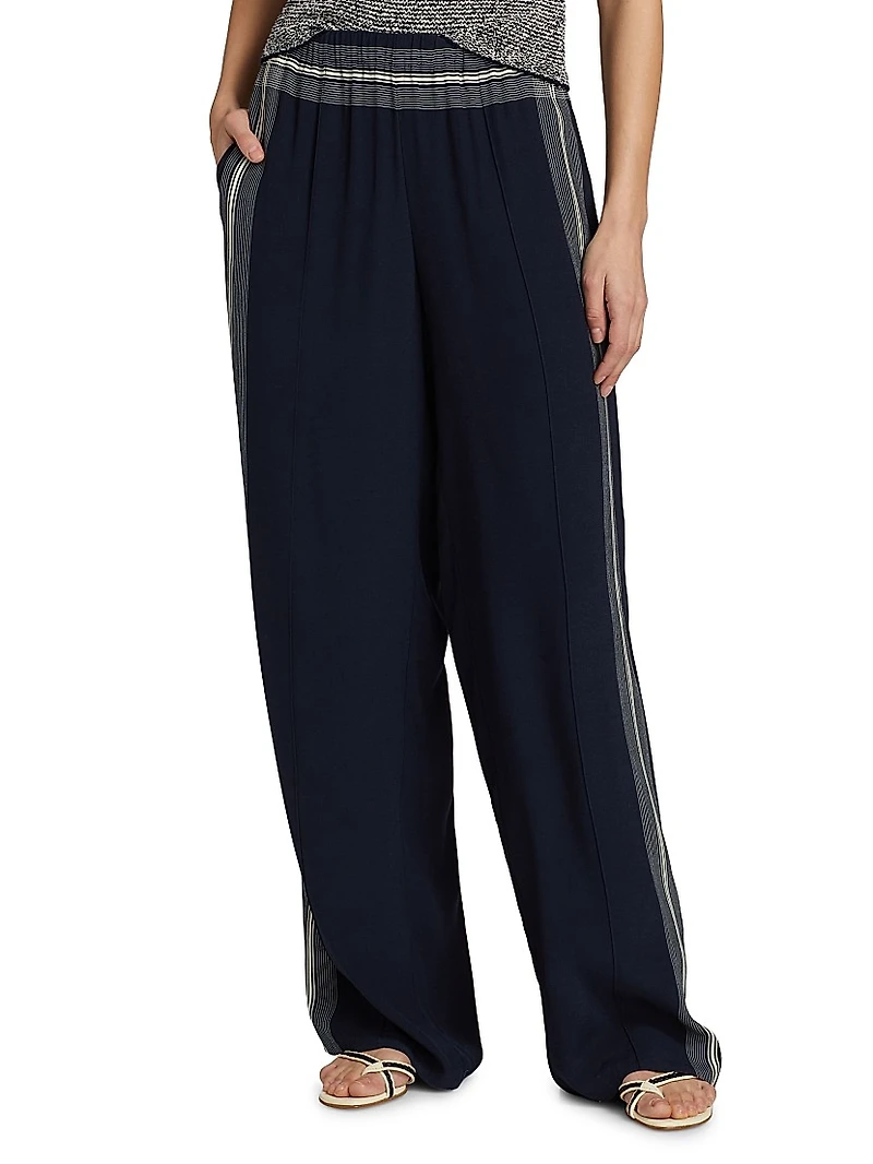 Striped Wide-Leg Pants