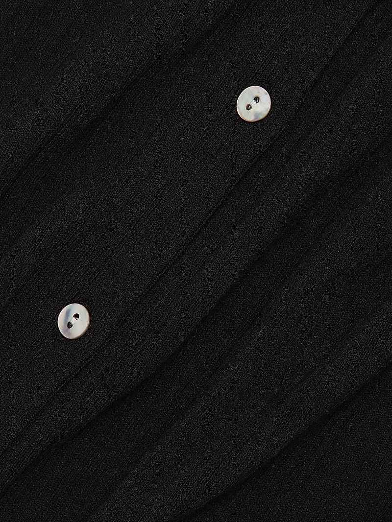 Textured Rib-Knit Button-Front Vest