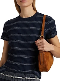 Striped Rib-Knit Stretch-Cotton Shirt