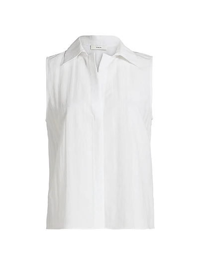 Boxy Sleeveless Button-Front Blouse