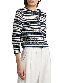 Texture Striped Cardigan