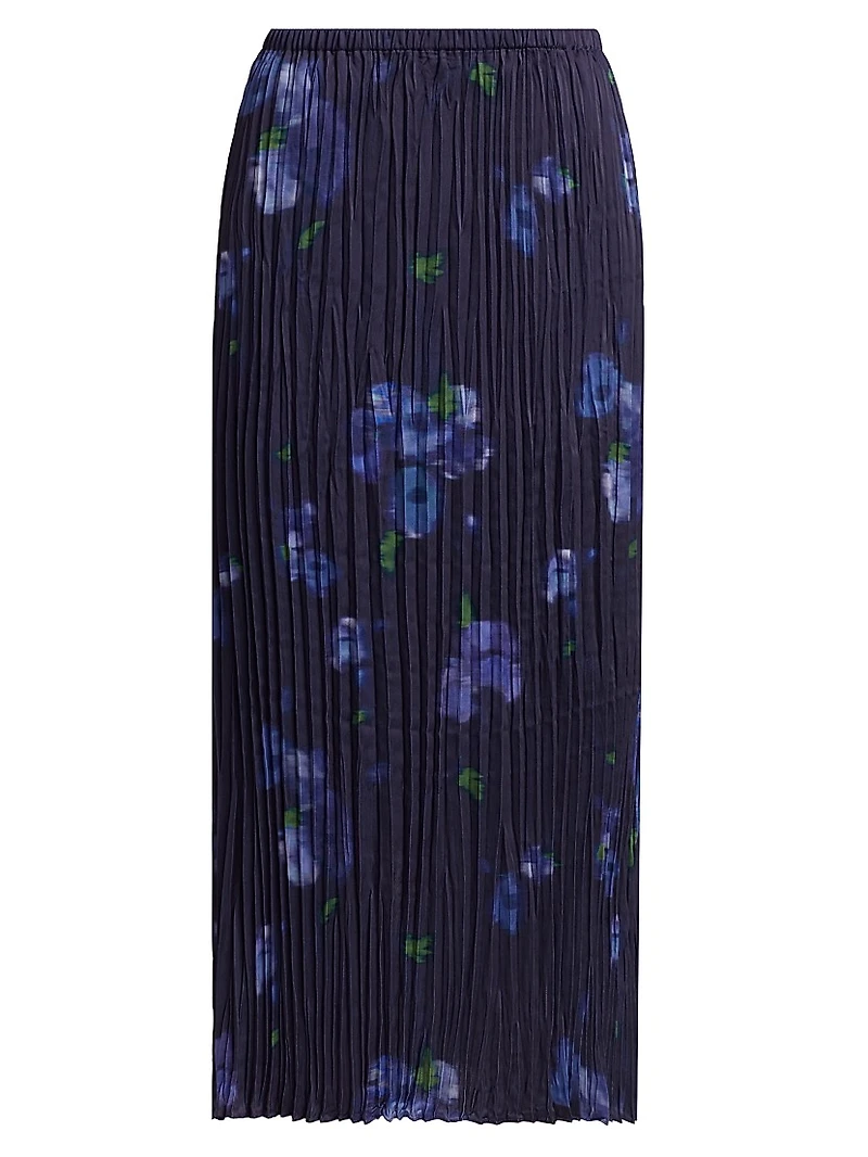 Poppy Blur Crushed Column Midi-Skirt