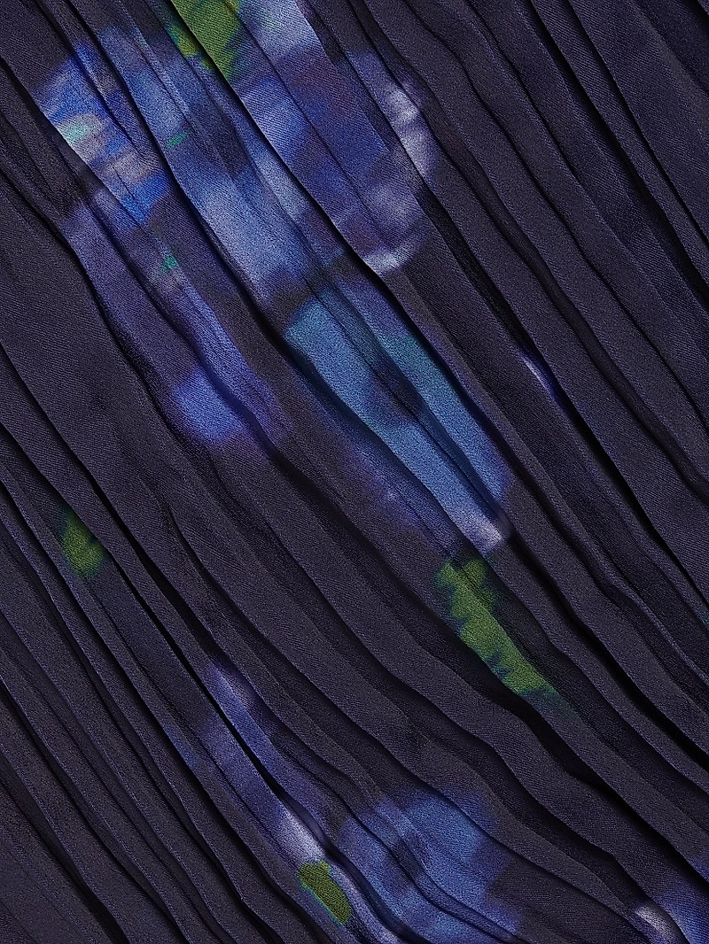 Poppy Blur Crushed Column Midi-Skirt