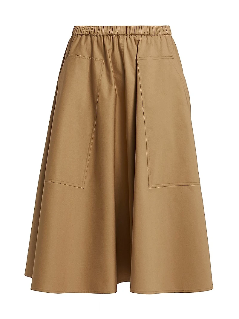Pocket Full Cotton Midi-Skirt