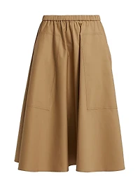 Pocket Full Cotton Midi-Skirt