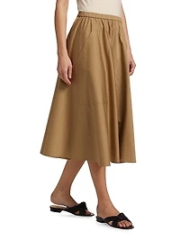 Pocket Full Cotton Midi-Skirt