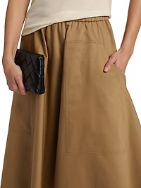Pocket Full Cotton Midi-Skirt