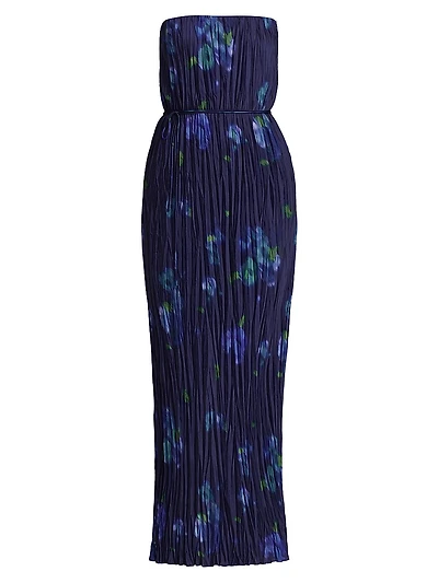 Poppy Blur Crushed Column Dress