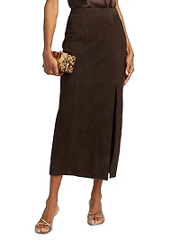 Idris Suede Midi-Skirt