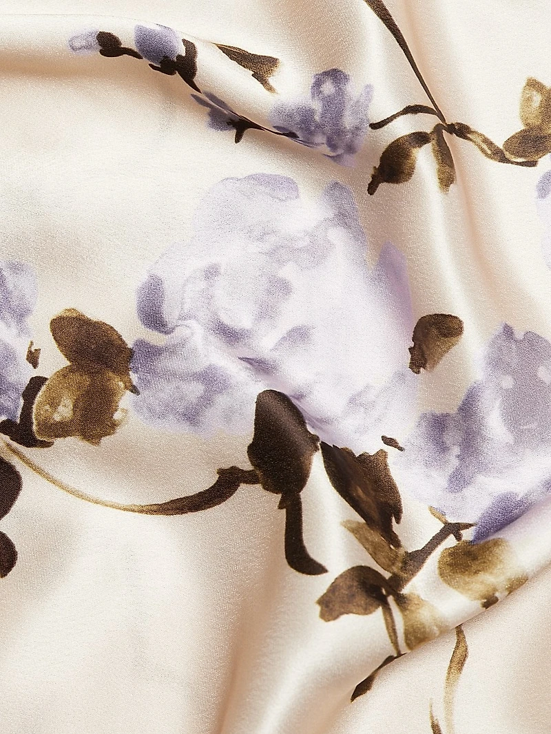 Noelle Floral Satin Strapless Dress