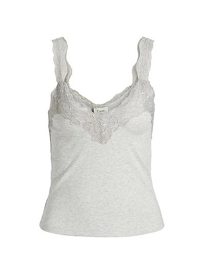 Lace-Trim Rib-Knit Tank