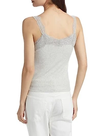 Lace-Trim Rib-Knit Tank