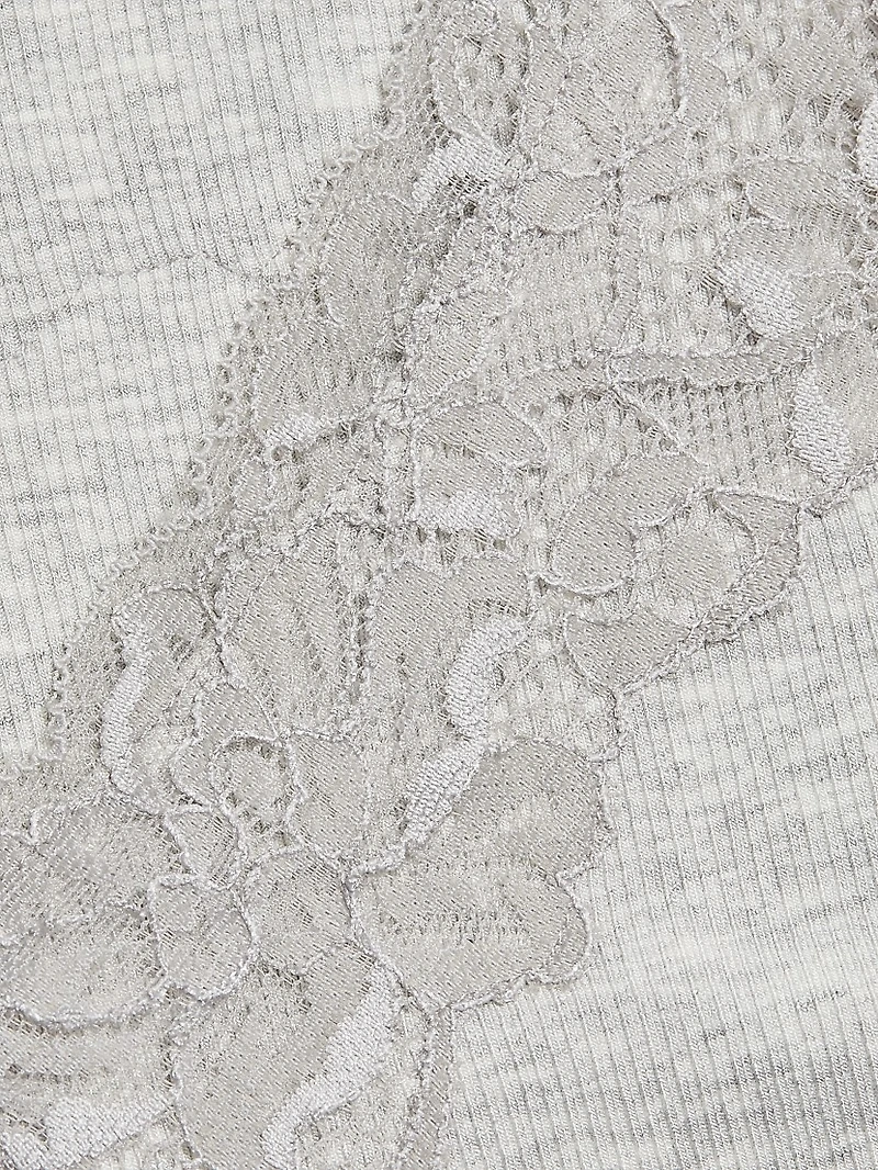 Lace-Trim Rib-Knit Tank